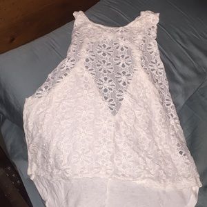 Cute white tank with twist straps in back